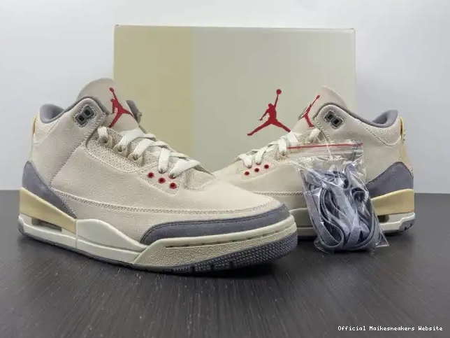 Official Maikesneakers Muslin 3 Air Jordan Retro DH7139-100 0419
